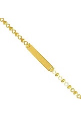 little unique yellow gold personalized heart design baby bracelet